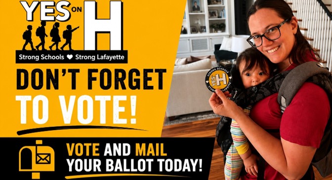 Facebook and Instagram ad promoting Yes on H and the walk app — families