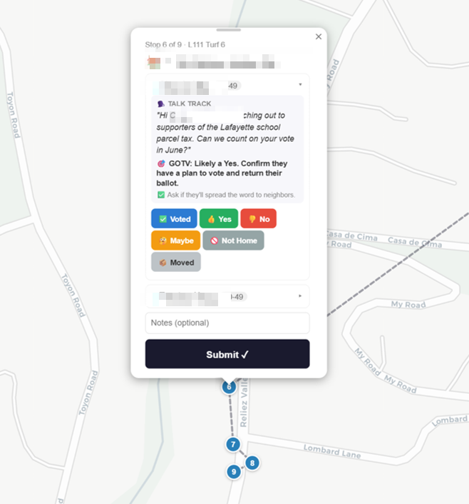 Self-serve canvassing — log a door